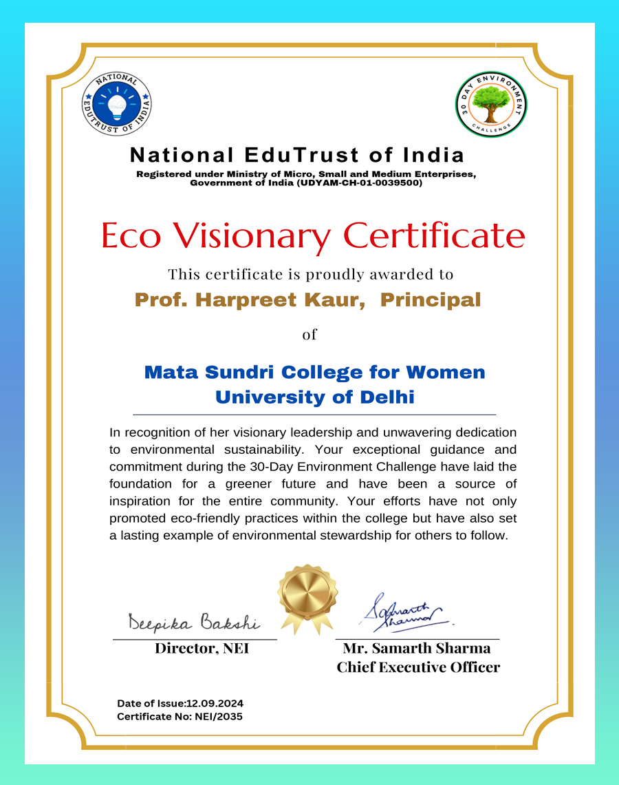 Eco Visionary Certificate