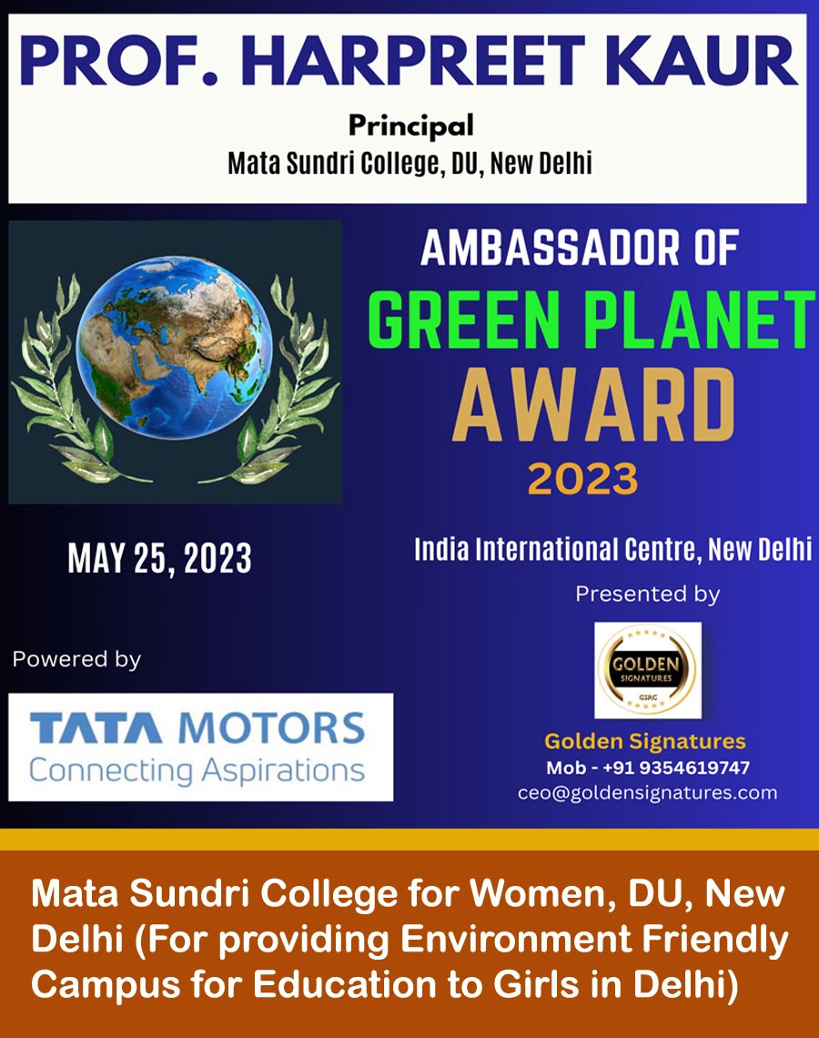 Ambassador of Green Planet Award 2023