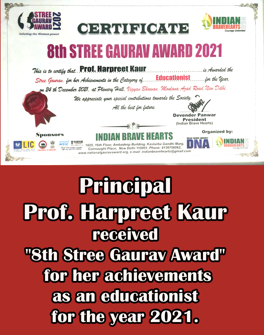 8th Stree Gaurav Award 2021