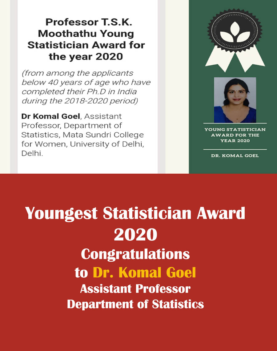 Professor T.S.K. Moothathu Young Statistician Award, 2020