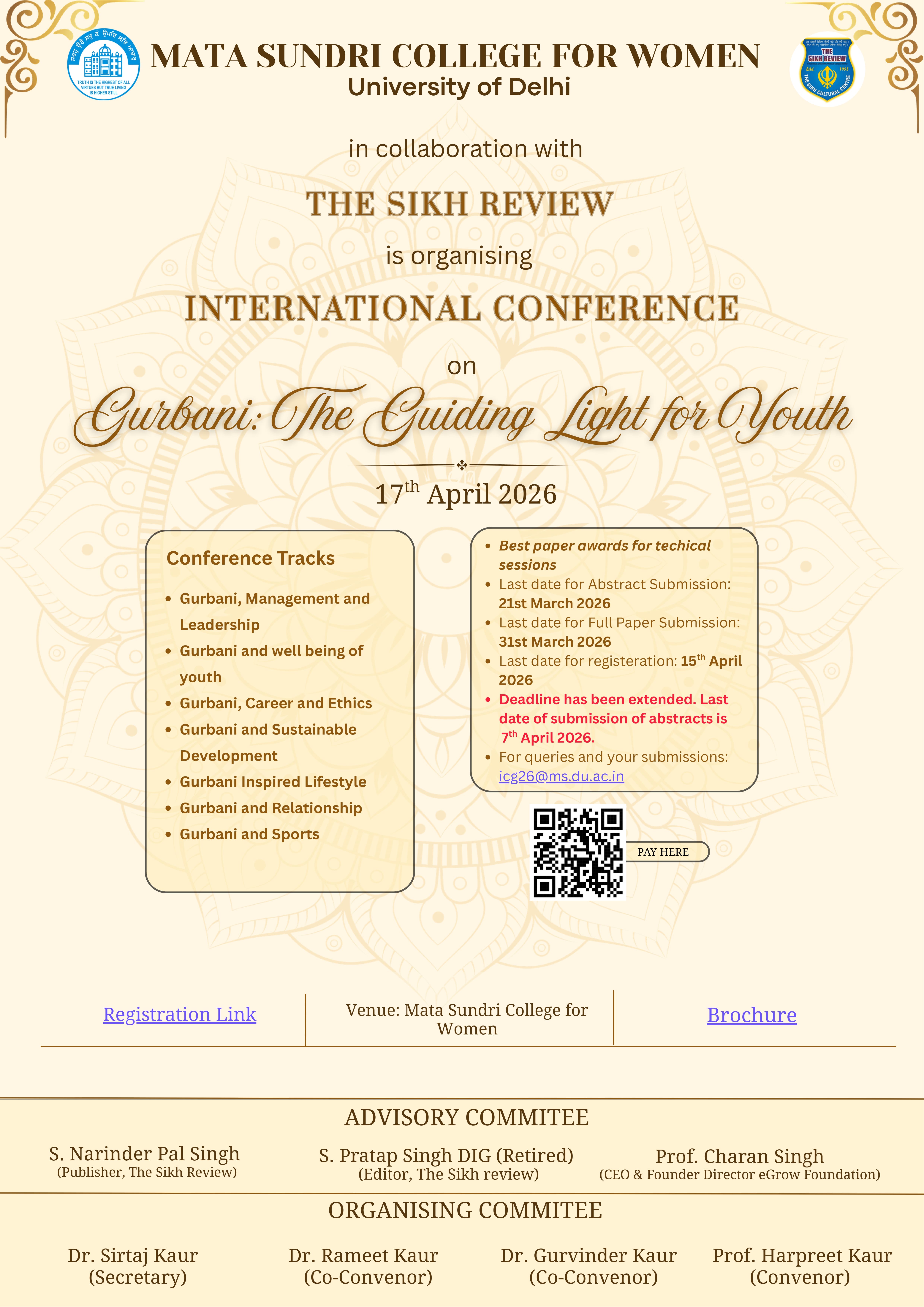 International Conference on “Gurbani: The Guiding Light for Youth”
