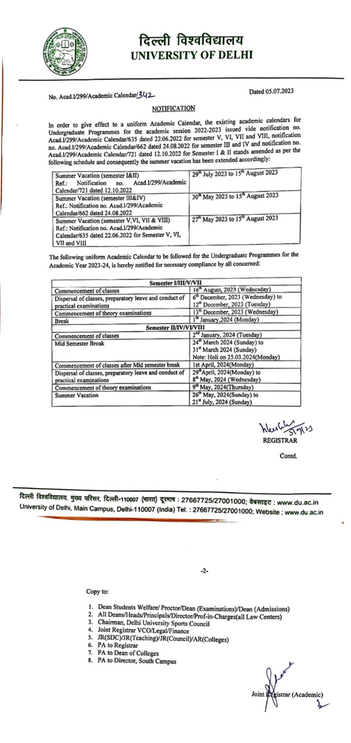 Academic Calendar 2023-24