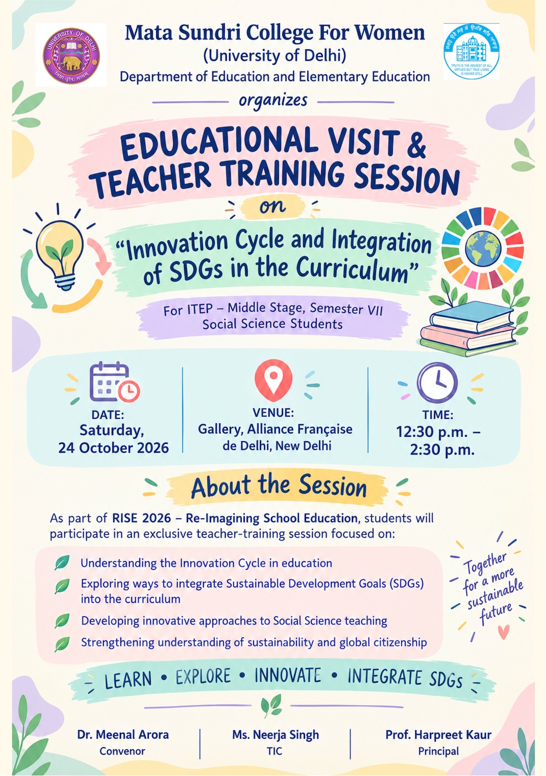 Innovation Cycle and Integration of SDGs in the Curriculum